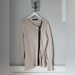 Elegant Cream Asymmetrical Cardigan